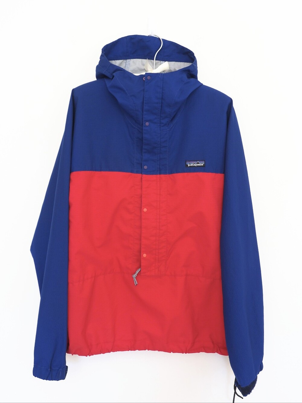 Vintage 90s Patagonia Pneumatic Jacket Pullover Zip Hooded Anorak Blue Red Small